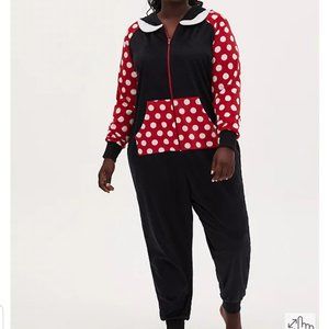 TORRIS DISNEY MINNIE MOUSE POLKA DOT FLEECE ONESIE